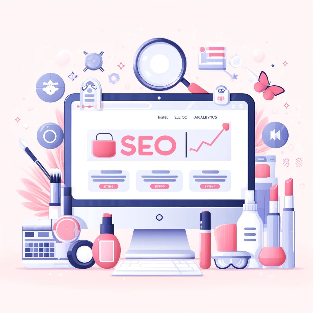 Consejos de SEO para sitios web de la industria de la belleza 31 crea una imagen que sea apropiada para un articulo sobre: Consejos de SEO para sitios web de la industria de la belleza